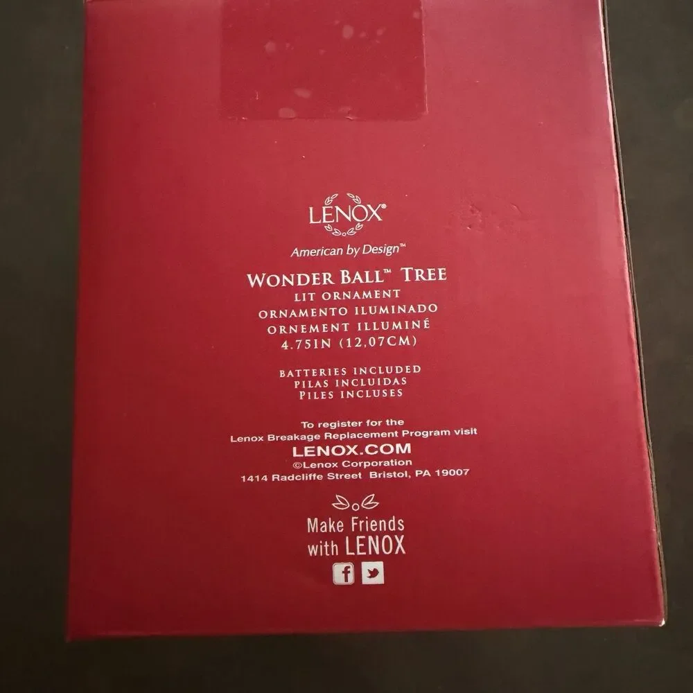 Lenox WONDER BALL TREE Color Changing Lit Tree Christmas Ornament Lights Up